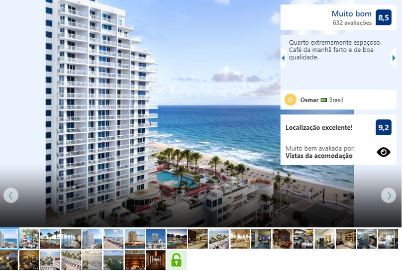 Fachada do Hotel Hilton Fort Lauderdale Beach Resort