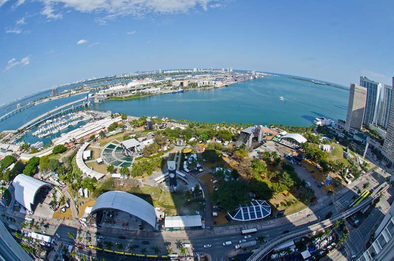 Região do Bayfront Park em Miami
