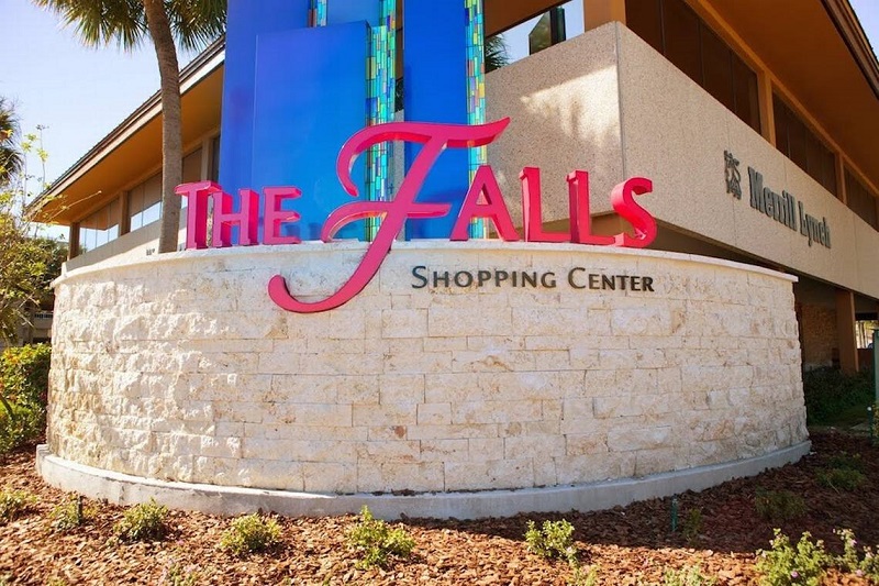 Placa do Shopping The Falls em Miami